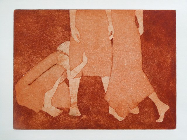 Dancers etching, aquatint, 22X30 cm